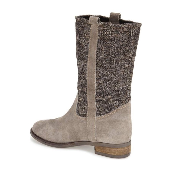 Ash Gray Sweater Knit Tall Cozy Winter Boots - Picture 5 of 6